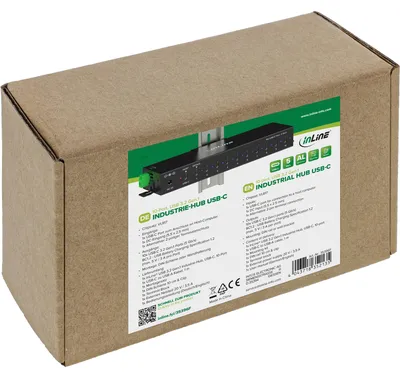 Produktbild von InLine 35396F, 2 x USB 3.2 Gen 1 (3.1 Gen 1) Type-B, USB 3.2 Gen 1 (3.1 Gen 1) Type-C, 5000 Mbit/s, Schwarz, Aluminium, 1 m