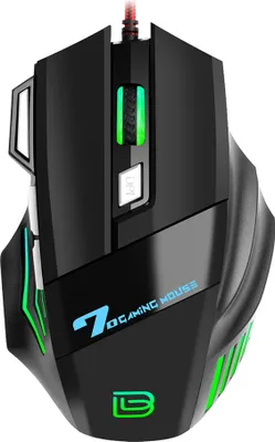 Produktbild von BAJEAL G5 Kabelgebundene Gaming-Maus RGB Bunte E-Sport-Gaming-Maus 7 Tasten 4-Gang einstellbare DPI Ergonomisches Design Schwarz
