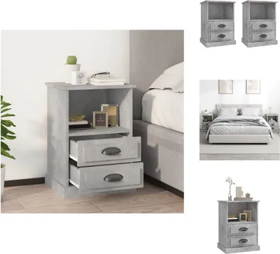 Obrázok produktu pre vidaXL Nočné stolíky 2 ks. Betónová sivá 43x36x60 cm - Nočné stolíky