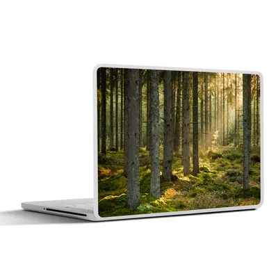 Produktbild von MuchoWow® Laptop Aufkleber Sticker Cover Wald - Baum - Sonne 32.5x23.5 cm - Sticker für Laptop - Selbstklebend