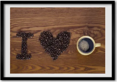 Produktbild von Bild - Bilder - Bilderrahmen - 70 cm x 50 cm - MDF-Rahmen, Wandkunst ich liebe Kaffee