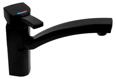 Produktbild von Einhebelmischer Wasserhahn Capri für Wohnmobile und Boote mit Schalter in mattem Schwarz