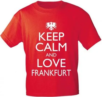 Produktbild von T-Shirt mit Print - Keep calm and love Frankfurt - 12908 - versch. Farben zur Wahl - S-XXL Color - rot Größe - XXL
