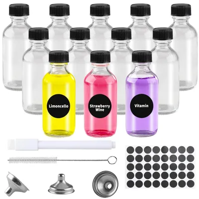 Immagine prodotto di Omgoods - Set di mini bottiglie in vetro per feste, confezione da 12 pezzi, capacità 120 ml