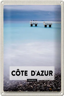 Produktbild von Blechschild Reise 20x30cm cote d'azur France Meer Urlaub