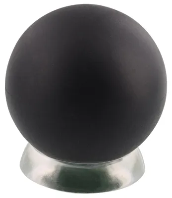Produktbild von WAGNER Bodentürstopper / Türstopper GLOBE Ø 40 x 20 mm, schwarz / transparent, selbstklebend, hochwertiger Kunststoff, zum Kleben - 15521911
