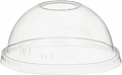 Produktbild von 300x  Domdeckel zu Becher 300/400/500ml mit Rundloch Ø 96mm -Kunststoff