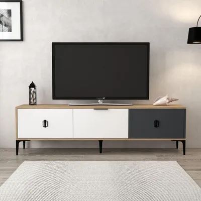 Image de Skye Decor, support TV de haute qualité (lot de 3), chêne saphir, 180 cm | 100% mélaminé
