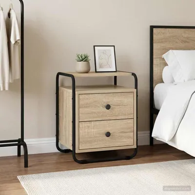 Image de vidaXL Table de chevet en bois composite chêne Sonoma
