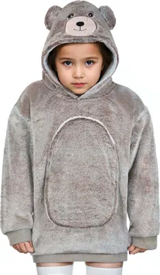 Image de Noxxiez Hoodie Couverture Ours - Pull polaire pour enfants 3-6 ans - Couverture douillette