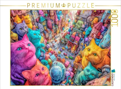 Produktbild von CALVENDO Puzzle Bunte Stadt | 1000 Teile Lege-Größe 64x48cm Foto-Puzzle für glückliche Stunden
