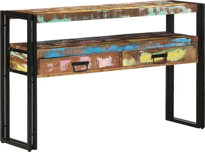 Produktbild von Konsolentisch 120 x 33 x 75 cm Massives upgecyceltes Holz