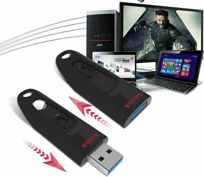 Image de Clé USB SanDisk Ultra 128 GB noire