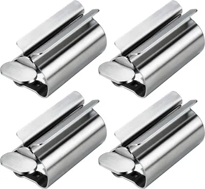 Produktbild von FNCF 4er Tubenquetscher, Zahnpasta Ausdrücker, Edelstahl Tubenausdrücker, Tubenpresse, Toothpaste Squeezer, Tuben Ausquetscher, Zahnpasta Sitzhalter Ständer Tubenschlüssel für Badezimmer