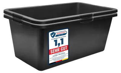 Image de Garronda Bac à mortier 2 Pack 60 L Rectangulaire Bac à mortier plastique - bac à mortier stable en PE recyclé pour béton, jardin ou atelier GD-0169