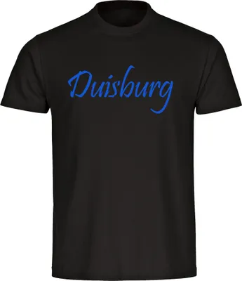 Produktbild von multifanshop Herren T-Shirt - Duisburg - Schriftzug, schwarz, Größe M