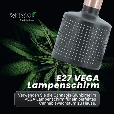 Imagen del producto de Venso EcoSolutions, pantalla para lámpara VEGA E27, color blanco; pantalla metálica; lámpara de cultivo Venso; lámpara de cultivo E27; pantalla para lámpara E27; lámpara de luz diurna para plantas; luz para plantas; lámpara LED para plantas de interior