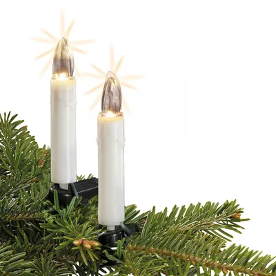 Produktbild von Lichterkette Kerzen innen, 20 LED, Lichtlänge 5,7m, Schaft elfenbein, Stecker