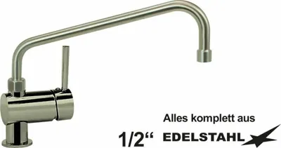 Produktbild von Küchen-Spültischarmatur 1/2" kpl. aus Edelstahl mit Ausladung 320 mm
