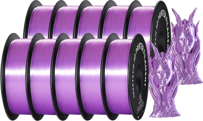 Image de filament PLA 3D soie, température d'impression 200-230℃, diamètre 1,75±0,03 mm, LILA