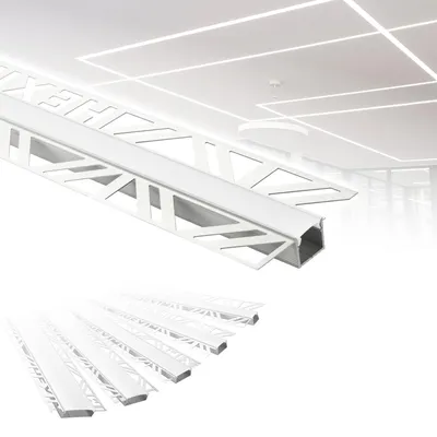 Produktbild von HEXIM LED Trockenbauprofil 2m Aluminium Profil Unterputz Lichtleiste für LED-Streifen inkl. Abdeckung