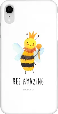 Produktbild von Mr. & Mrs. Panda Iphone XR Handyhülle Biene König - Weiß - Geschenk, Premium Kunststoff, Handy Case