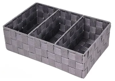 Produktbild von Aufbewahrungskorbe - 3 Facher - grau - Kleiderschrank-Organizer - Unterwasche