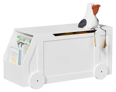 Produktbild von Sitzbank mit Stauraum Spielzeugkiste Kinder Weiß 100 x 40 x 51 cm