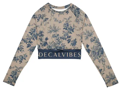 Produktbild von DECALVIBES Crop Top mit langen Ärmeln Ultimate Pastell Plants - S