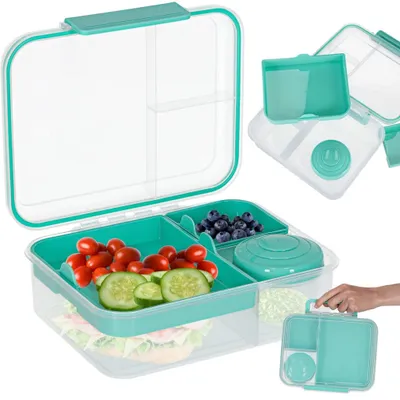 Obrázek produktu pro Obědový box s přihrádkami, 2200 ml, mátový, bez BPA