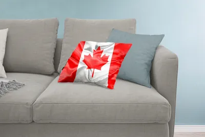 Produktbild von MuchoWow® Zierkissen Sofakissen Wohnzimmer Dekokissen 60x40 cm Nahaufnahme der Flagge von Kanada - Kopfkissen - Polster mit Foto
