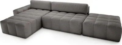 Produktbild von FEDVE Ecksofa Eckcouch Liptitz La L Form Sofa mit Schlaffunktion Bettkästen Couch Sofagarnitur Seite Links Grau (Anthology 18)