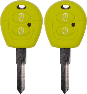 Produktbild von 2x Auto Schlüssel Silikon Schutz Hülle  Apfelgrün kompatibel mit VW SEAT Skoda T4 Fox Sharan Polo Cordoba 2 Tasten Funk Fernbedienung