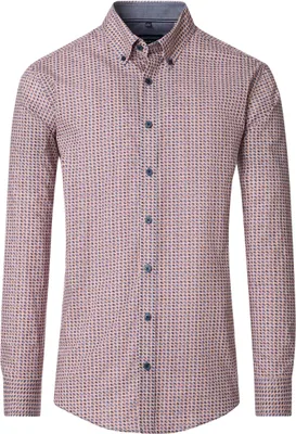 Produktbild von CASAMODA Herren Freizeithemd Langarm Button-Down Comfort Rot gemustert M
