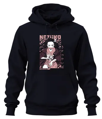 Produktbild von Nezuko Demon Slayer Kimetsu no Yaiba Anime Geschenk Hoodie Kapuzenpullover, Navy, XXL