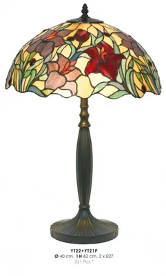 Produktbild von Casa Padrino Tiffany Hockerleuchte Ø 40 x H. 62 cm - Tiffany Tischleuchte