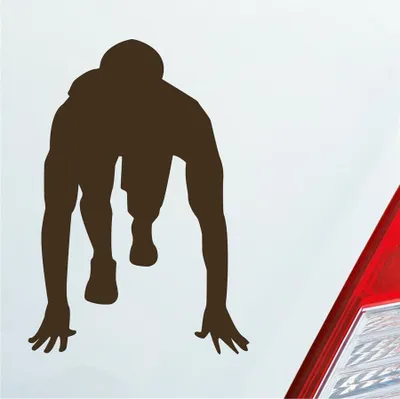 Produktbild von Auto Aufkleber Läufer Marathon 100m Sprinten Jogger Laufen 10x7 cm Braun Sticker Heckscheibenaufkleber