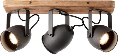 Produktbild von Crowton Spotbalken 3flg kohlenschwarz/holz