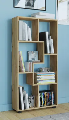 Produktbild von VCM Holzregal stehend | platzsparendes Regal | Maße:  H. 119 x B. 60 x T. 20 cm | Elegantes Regal stehend | Aufbewahrungsregal | Bücherregal | Raumteiler | Blina