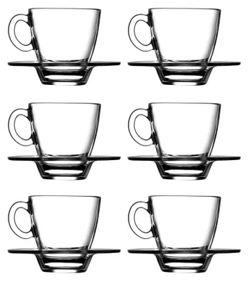 Produktbild von 6-teiliges Espressotassen-Set mit Unterteller "Aqua" für 6 Personen