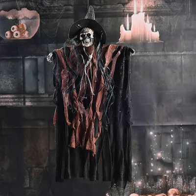 Obrázek produktu pro Halloween Hlasové ovládání Závěsná lebka Duch Strašidelný dům Dekorace Hororové rekvizity Halloween Party Přívěsek Vnitřní Venkovní Domácí Dveře Bar Dekor Káva