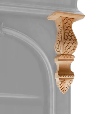 Produktbild von Ornament ,Schrankdeko, Dekoration |Holz, beige | H44,5xB18,0cm