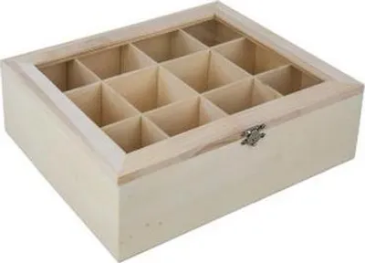 Produktbild von Teebox aus Holz natur 28 cm für Teebeutel