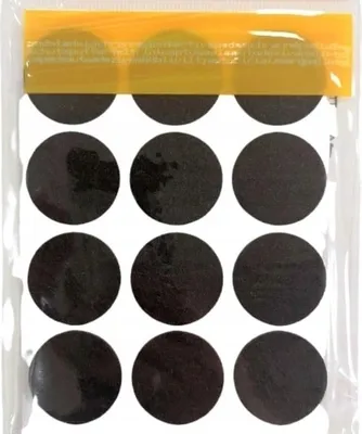 Image de Tampons de feutre autocollants fi 28mm marron 12 pièces.