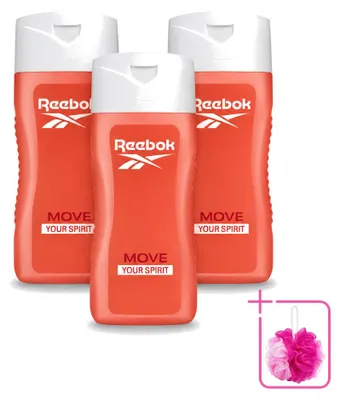 Productafbeelding van 3 x Reebok Move Your Spirit douchegel - granaatappel en citrus - 400 ml - voordeelverpakking - 3 stuks
