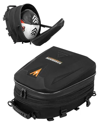 Produktbild von Motorrad Hecktasche Wasserdicht 20L-28L Hartschalen Rucksack Helmtasche Schwarz