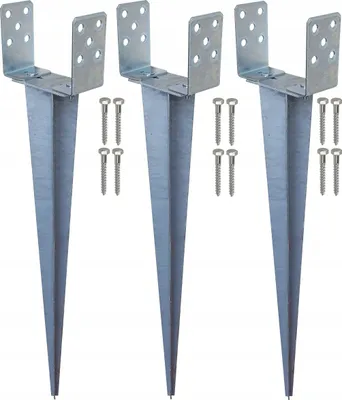 Produktbild von Verstellbare Pfostenbasis 120 Cm FEINZ Set 0- Stabil Und Langlebig Verzinkt 3X