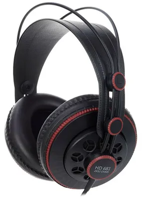 Schwarz-rote Superlux HD681 Studio-Kopfhörer