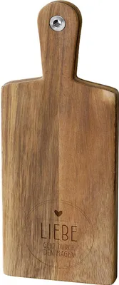 Produktbild von Holzbrett - 34 x14 x1,5 cm - "Liebe geht durch den Magen