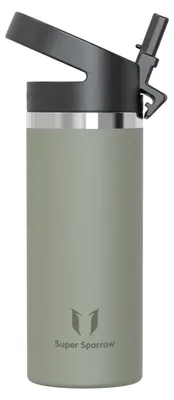 Produktbild von Sparrow Kinder Trinkflasche Edelstahl 500ml Thermosflasche mit Strohhalm